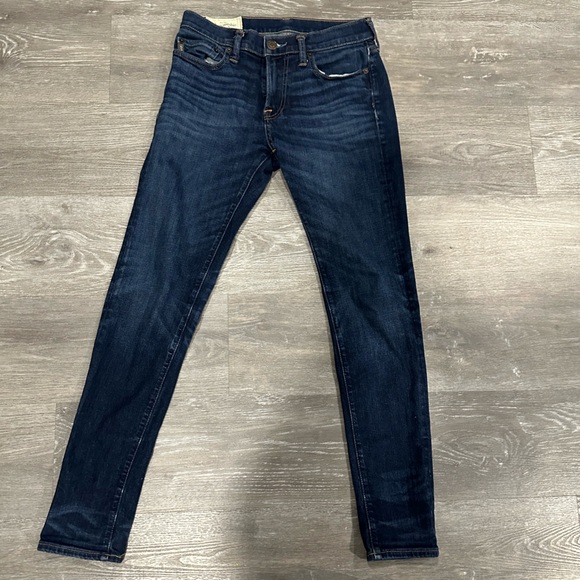 Women’s Abercrombie & Fitch Navy Blue Denim Jeans, Size 28 W x 30 L. - Picture 1 of 12